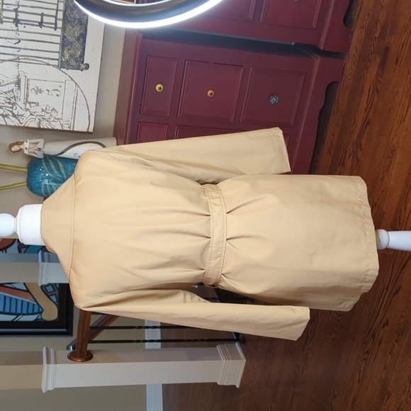 Vintage Sears classic tan belted double breasted Belted trench coat Sz 8 - Picture 5 of 12